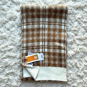 Timberland Brown & White Plaid Scarf (NWT)